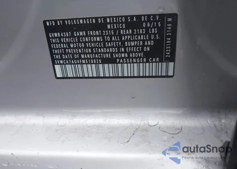 2015 Volkswagen Golf Sportwagen Tdi S 4-Door из США, поврежденный, VIN 3VWCA7AU4FM518829